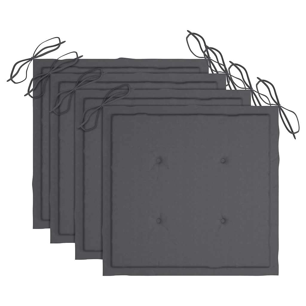 Cadeiras de jantar p/ jardim 4 pcs c/ almofadões acácia maciça