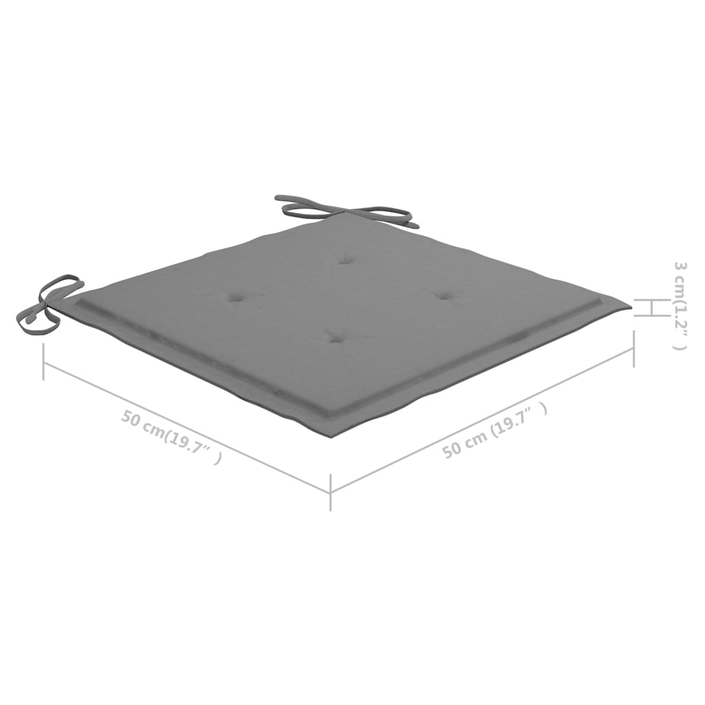 Cadeiras de jantar p/ jardim 4 pcs c/ almofadões acácia maciça