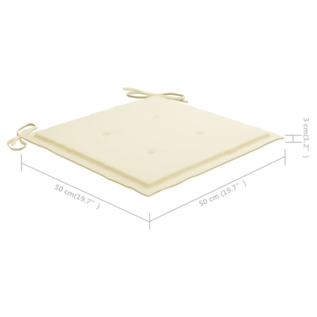 Cadeiras de jantar p/ jardim 4 pcs c/ almofadões acácia maciça