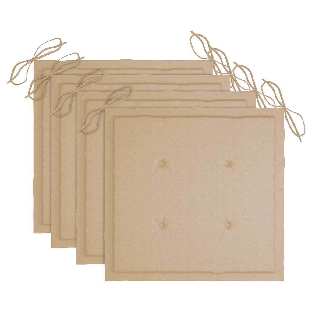 Cadeiras de jantar p/ jardim 4 pcs c/ almofadões acácia maciça