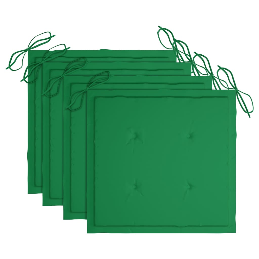 Cadeiras de jantar p/ jardim 4 pcs c/ almofadões acácia maciça