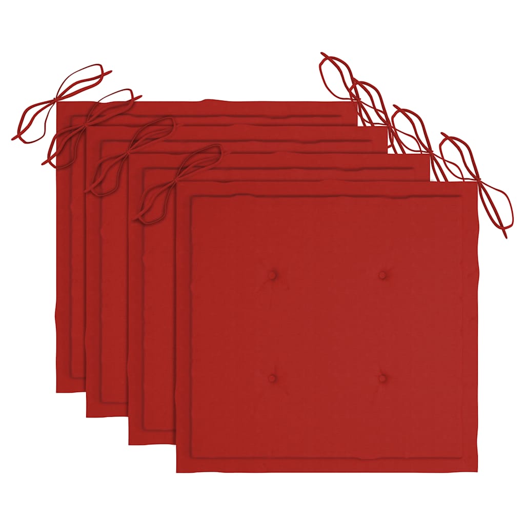 Cadeiras de jantar p/ jardim 4 pcs c/ almofadões acácia maciça
