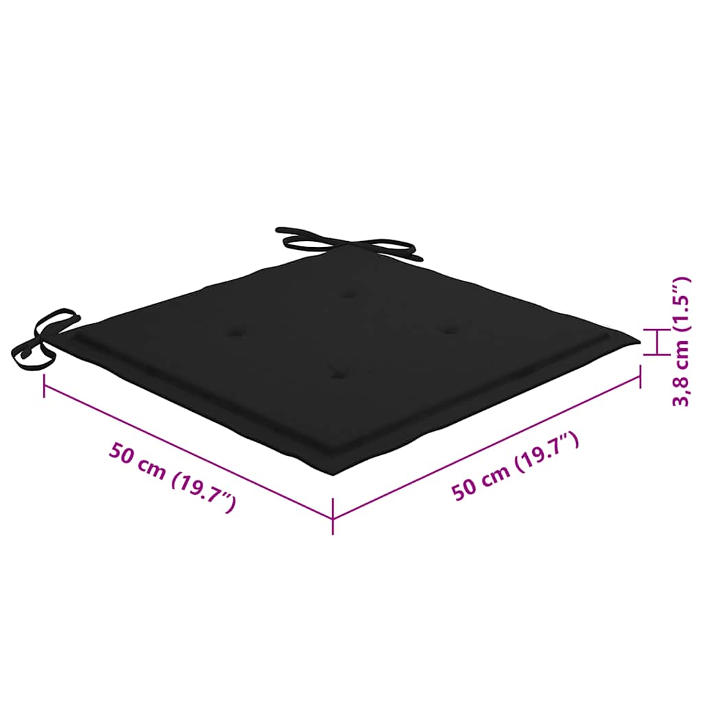 Cadeiras de jantar p/ jardim 4 pcs c/ almofadões acácia maciça