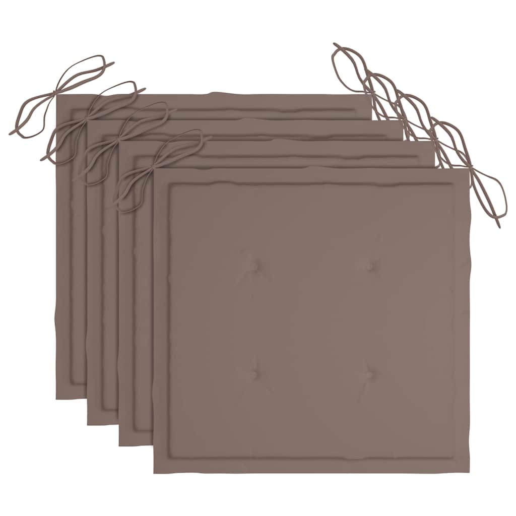 Cadeiras de jantar p/ jardim 4 pcs c/ almofadões acácia maciça