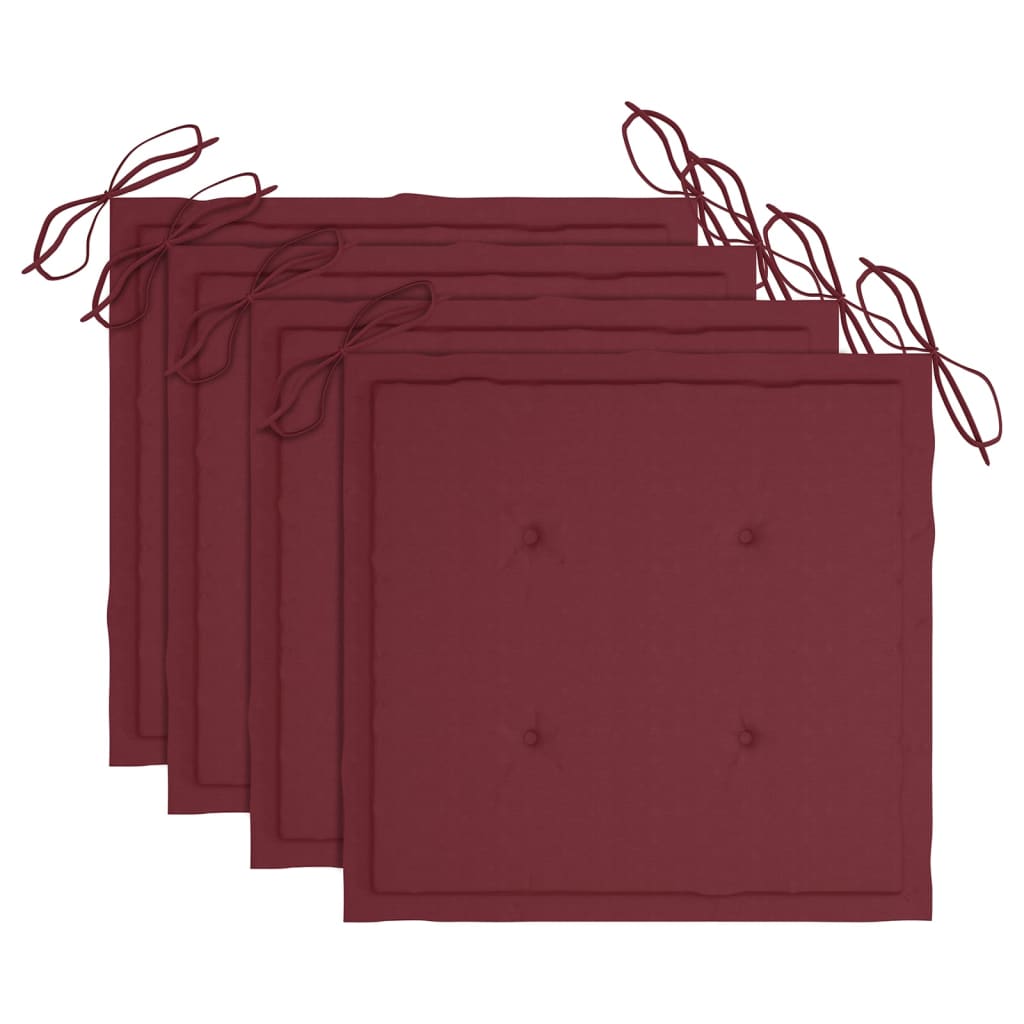 Cadeiras de jantar p/ jardim 4 pcs c/ almofadões acácia maciça