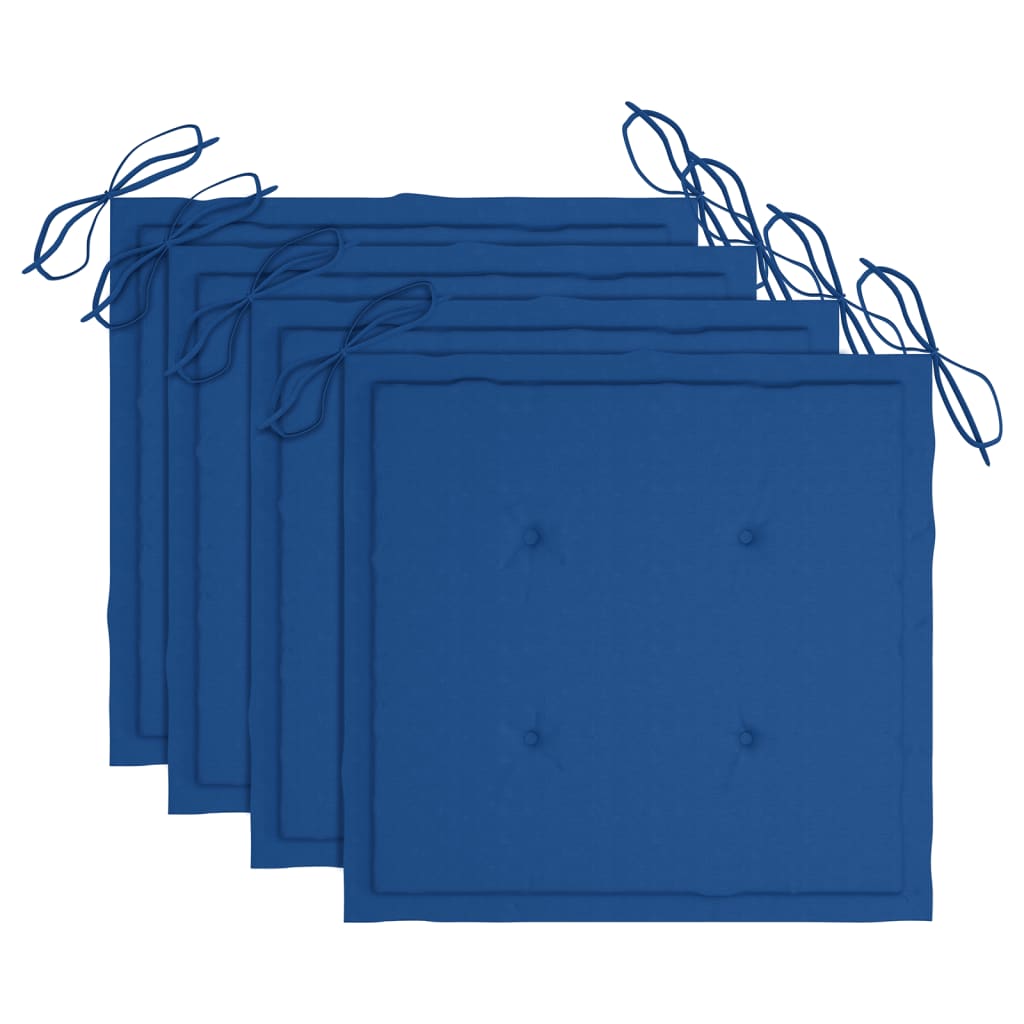 Cadeiras de jantar p/ jardim 4 pcs c/ almofadões acácia maciça
