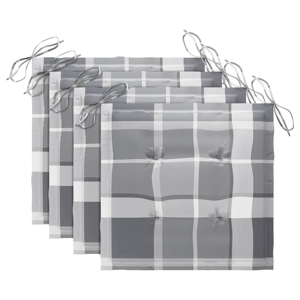 Cadeiras de jantar p/ jardim 4 pcs c/ almofadões acácia maciça