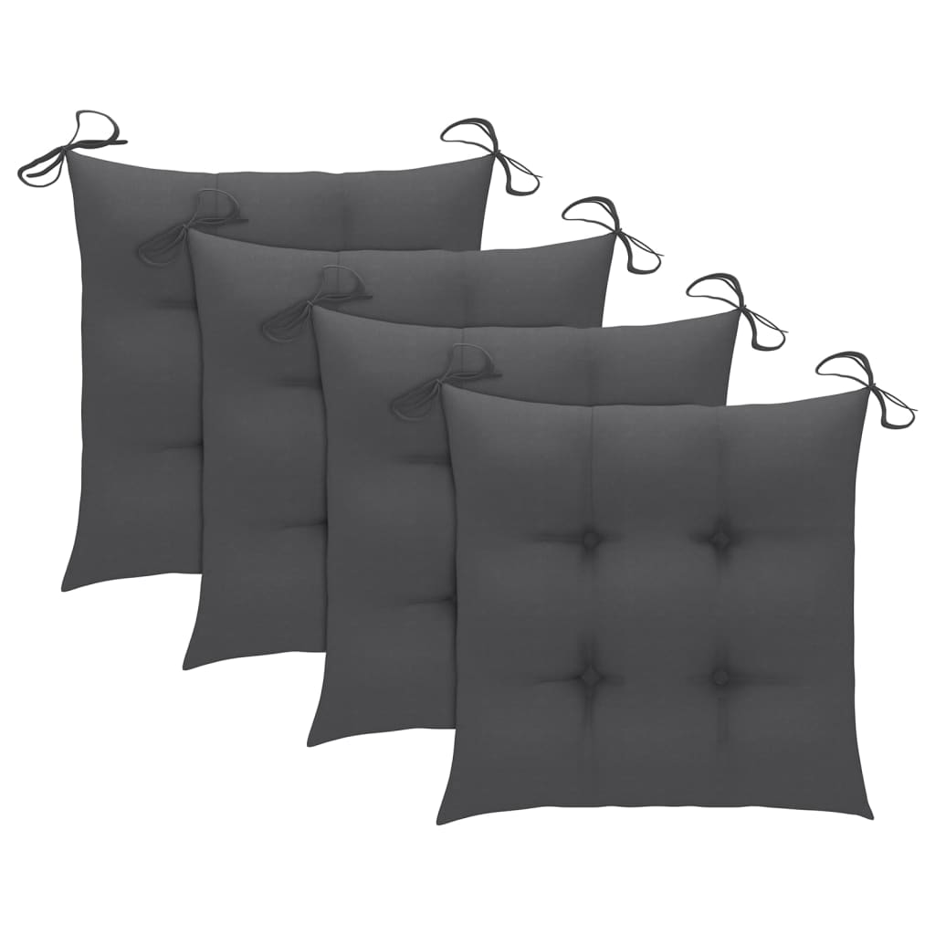 Cadeiras de jantar p/ jardim 4 pcs c/ almofadões acácia maciça