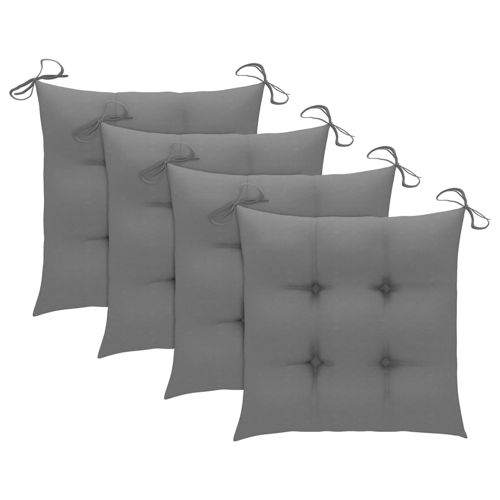 Cadeiras de jantar p/ jardim 4 pcs c/ almofadões acácia maciça