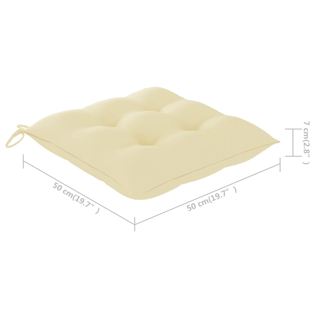 Cadeiras de jantar p/ jardim 4 pcs c/ almofadões acácia maciça