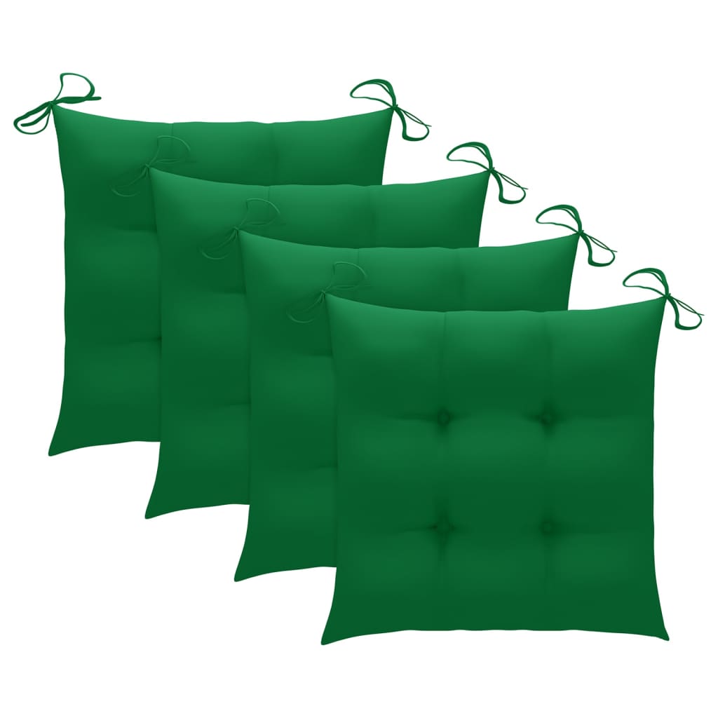 Cadeiras de jantar p/ jardim 4 pcs c/ almofadões acácia maciça