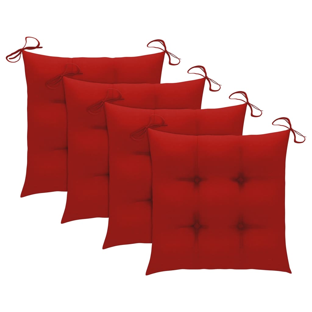 Cadeiras de jantar p/ jardim 4 pcs c/ almofadões acácia maciça