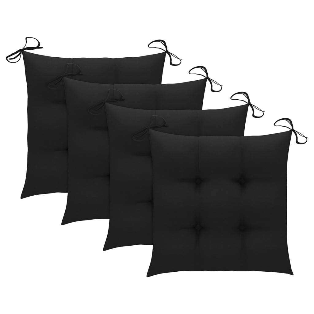 Cadeiras de jantar p/ jardim 4 pcs c/ almofadões acácia maciça