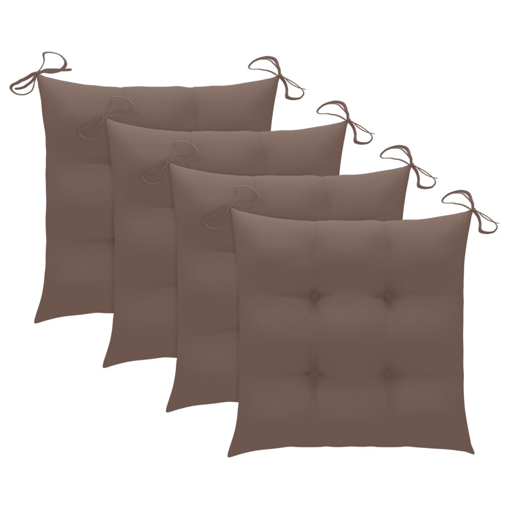 Cadeiras de jantar p/ jardim 4 pcs c/ almofadões acácia maciça
