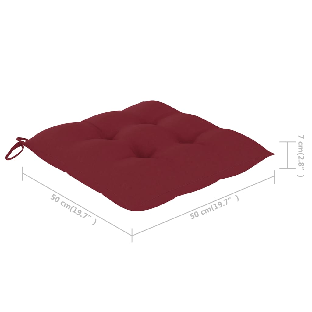 Cadeiras de jantar p/ jardim 4 pcs c/ almofadões acácia maciça