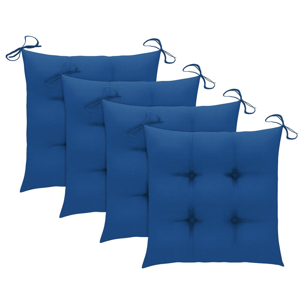 Cadeiras de jantar p/ jardim 4 pcs c/ almofadões acácia maciça