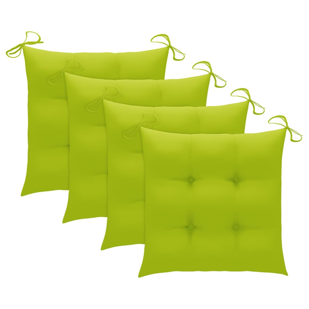 Cadeiras de jantar p/ jardim 4 pcs c/ almofadões acácia maciça