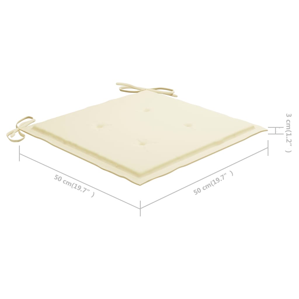 Cadeiras de jantar p/ jardim 6 pcs c/ almofadões acácia maciça