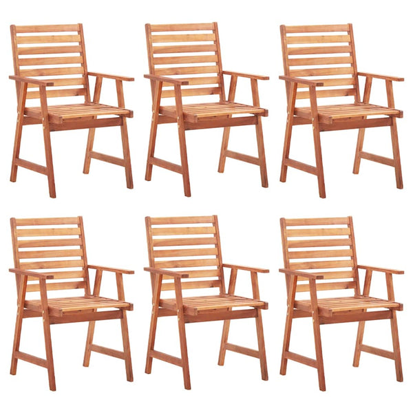 Cadeiras de jantar p/ jardim 6 pcs c/ almofadões acácia maciça