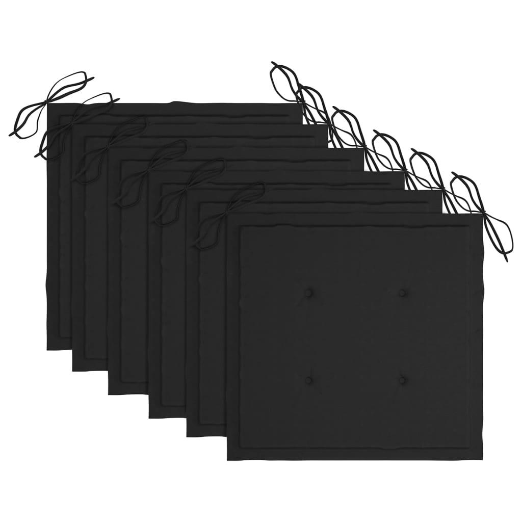 Cadeiras de jantar p/ jardim 6 pcs c/ almofadões acácia maciça