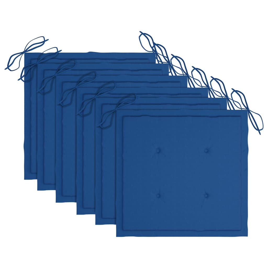 Cadeiras de jantar p/ jardim 6 pcs c/ almofadões acácia maciça