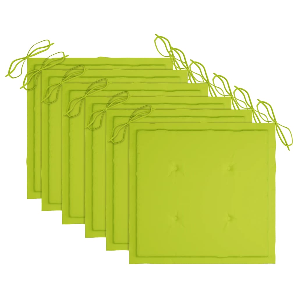 Cadeiras de jantar p/ jardim 6 pcs c/ almofadões acácia maciça