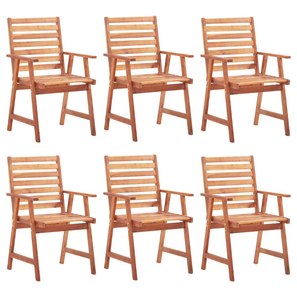 Cadeiras de jantar p/ jardim 6 pcs c/ almofadões acácia maciça