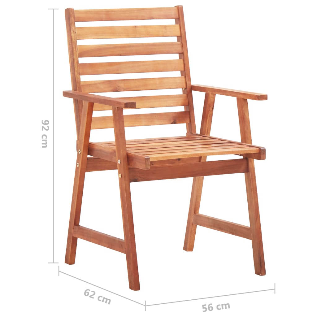 Cadeiras de jantar p/ jardim 6 pcs c/ almofadões acácia maciça