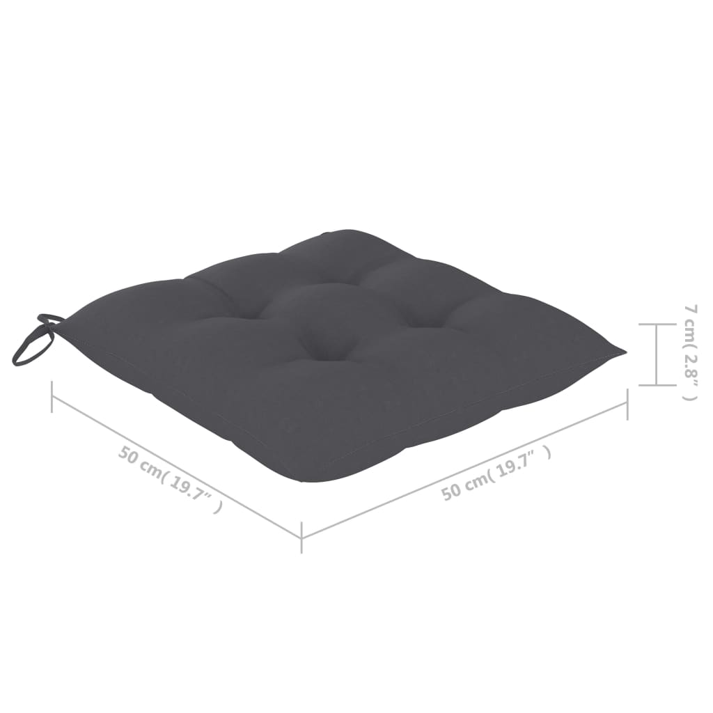Cadeiras de jantar p/ jardim 6 pcs c/ almofadões acácia maciça