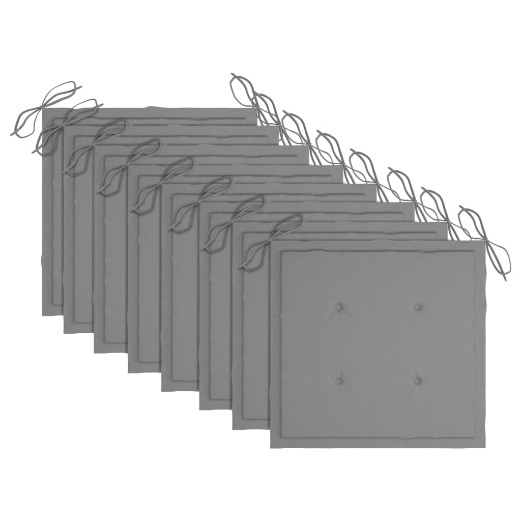 Cadeiras de jantar p/ jardim 8 pcs c/ almofadões acácia maciça