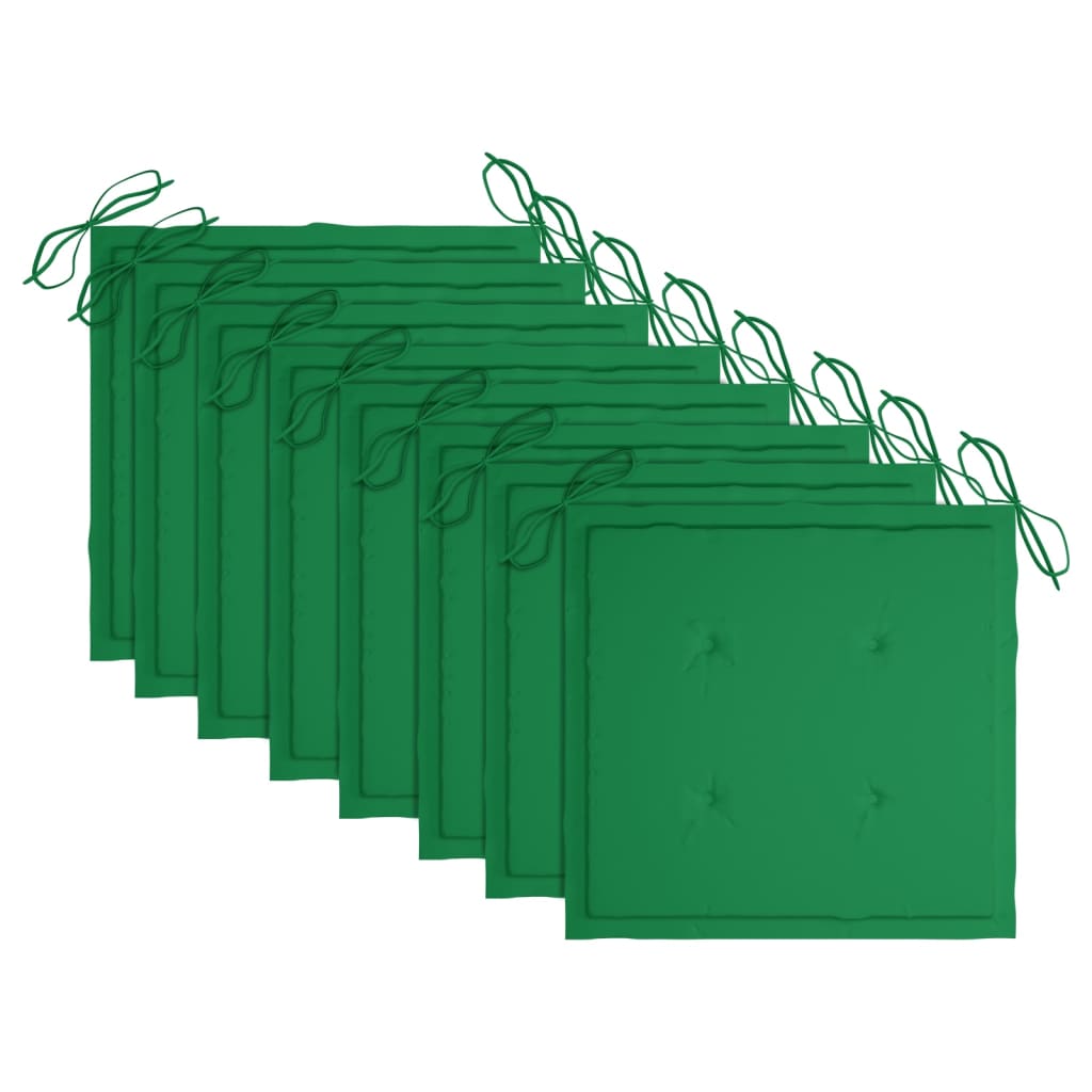 Cadeiras de jantar p/ jardim 8 pcs c/ almofadões acácia maciça