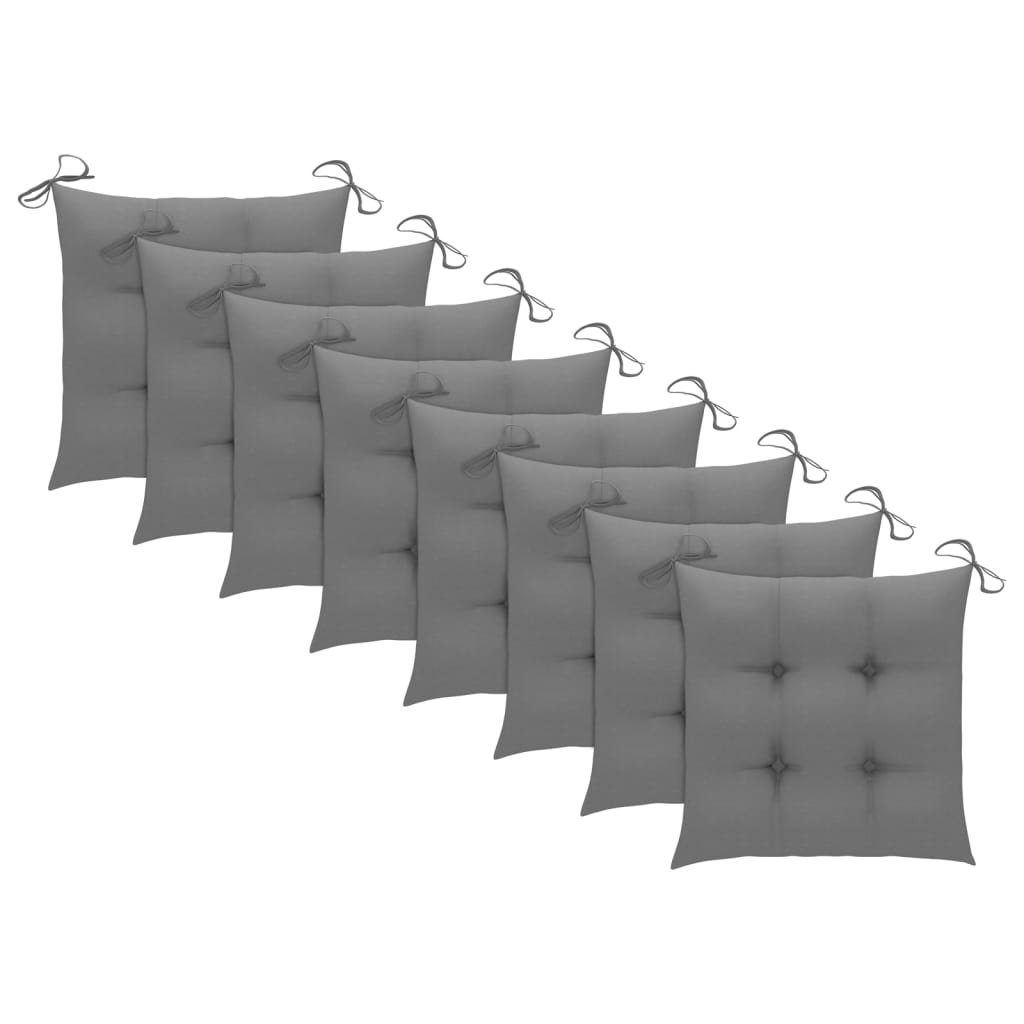 Cadeiras de jantar p/ jardim 8 pcs c/ almofadões acácia maciça