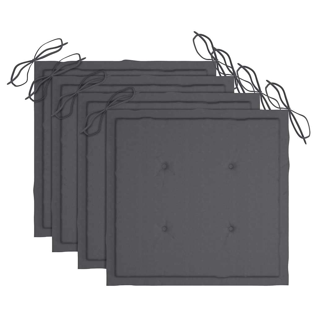 Cadeiras de jardim c/ almofadões 4 pcs madeira de acácia maciça