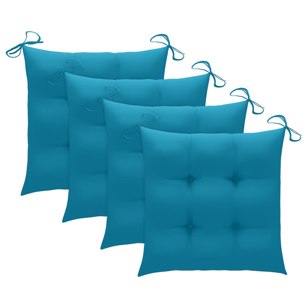 Cadeiras de jardim c/ almofadões 4 pcs madeira de acácia maciça