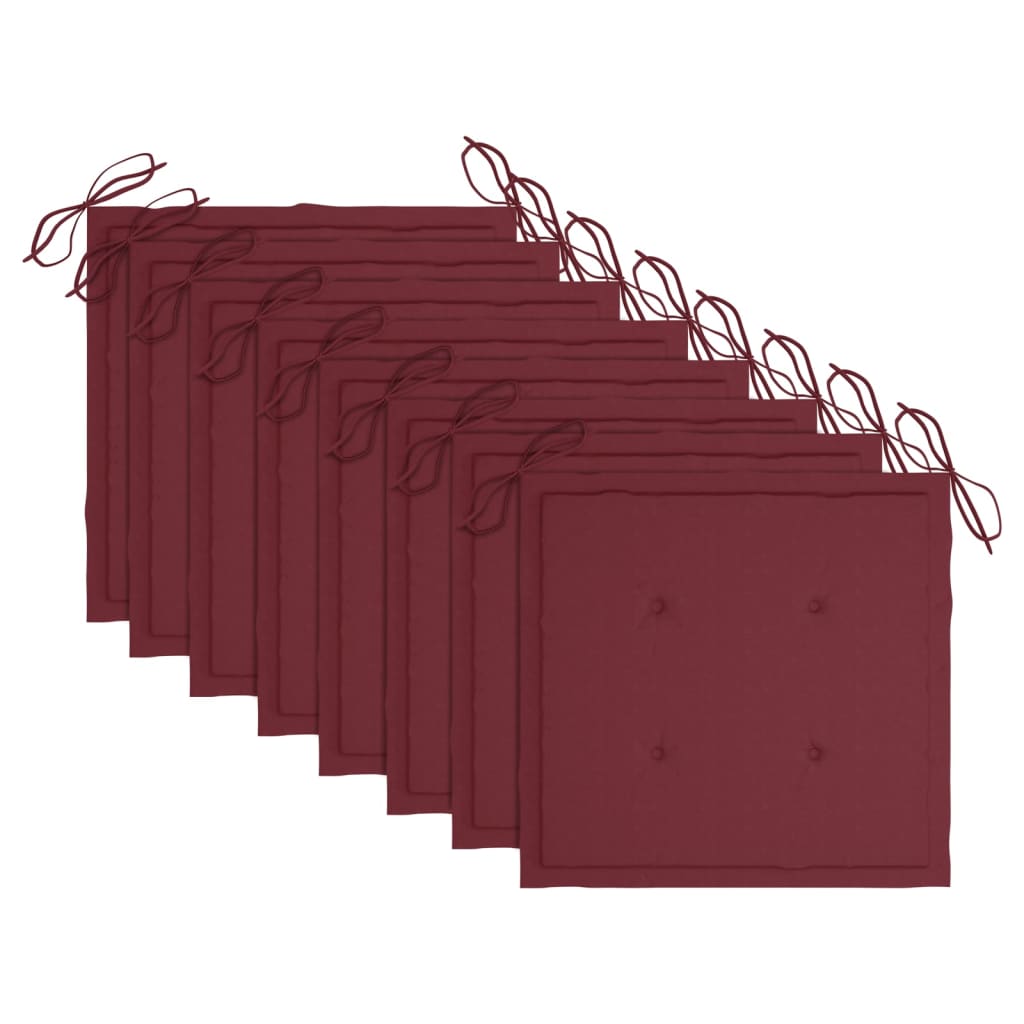 Cadeiras de jardim 8 pcs c/ almofadões madeira de acácia maciça