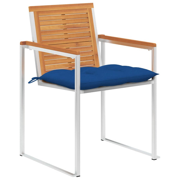 Cadeiras de jardim 8 pcs c/ almofadões madeira de acácia maciça