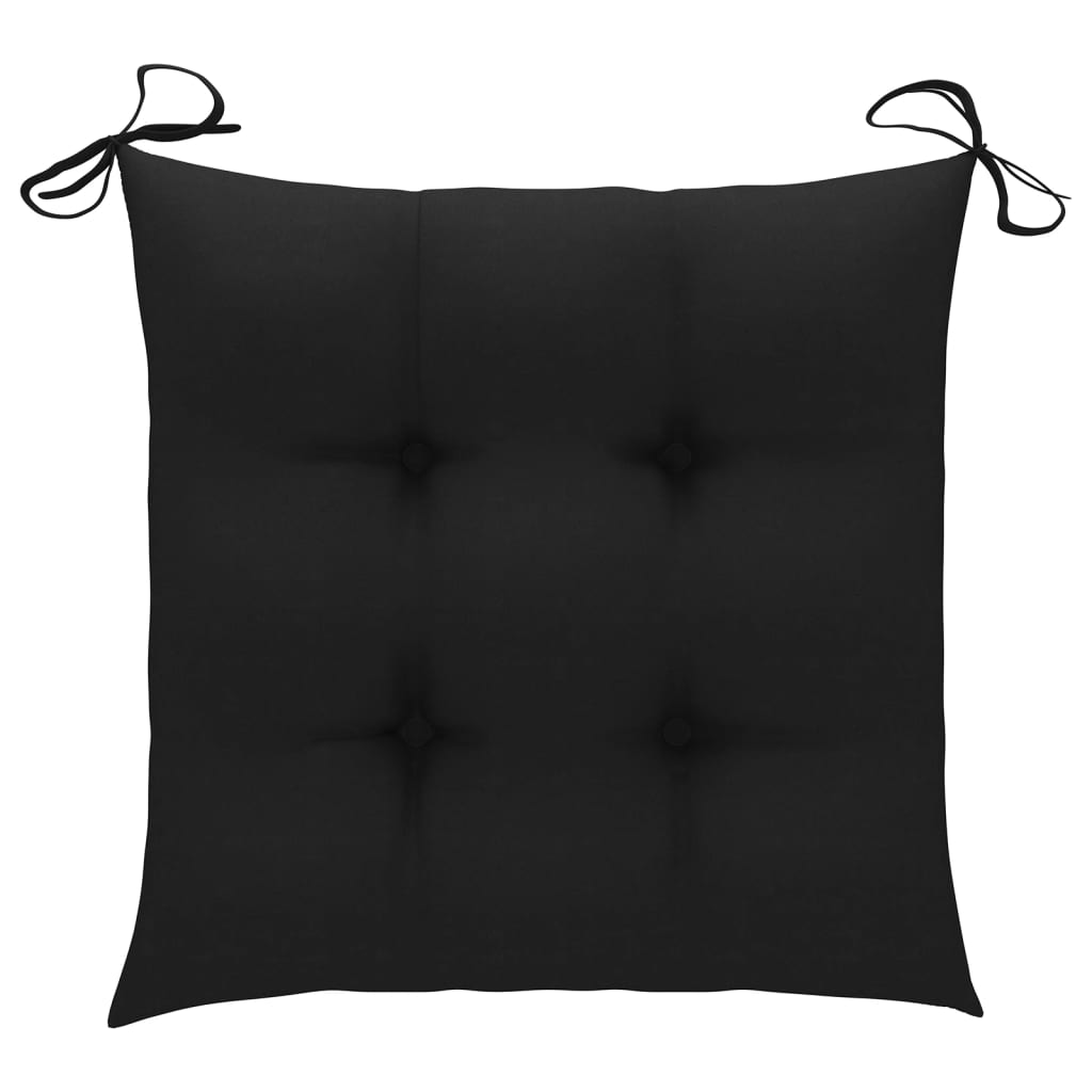 Cadeiras de jardim c/ almofadões 4 pcs madeira de teca maciça