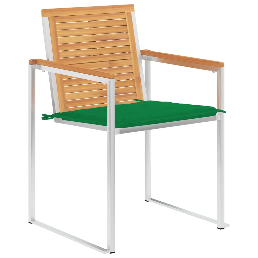 Cadeiras de jardim 6 pcs c/ almofadões madeira de teca maciça
