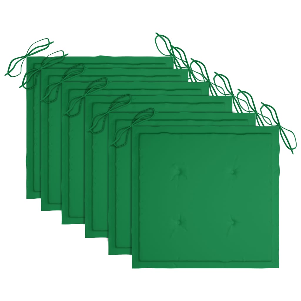 Cadeiras de jardim 6 pcs c/ almofadões madeira de teca maciça