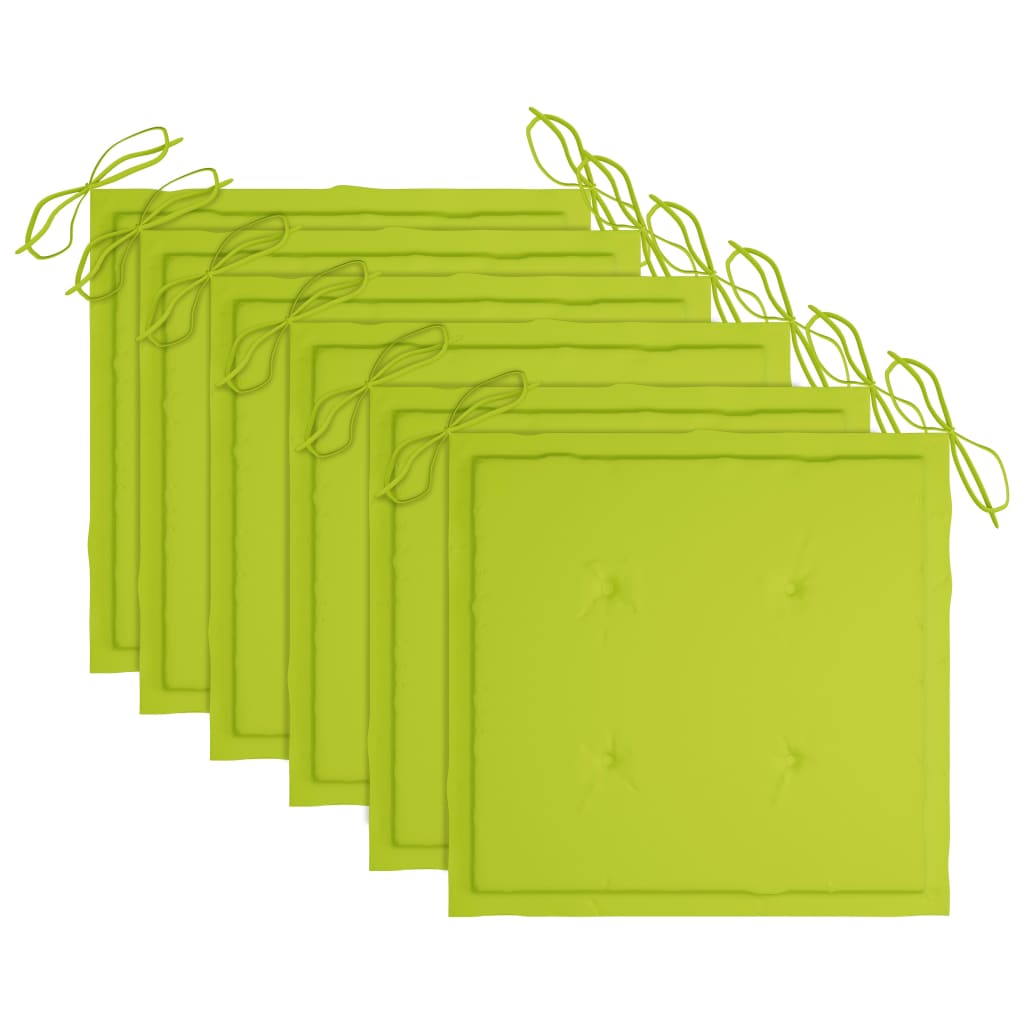 Cadeiras de jardim 6 pcs c/ almofadões madeira de teca maciça