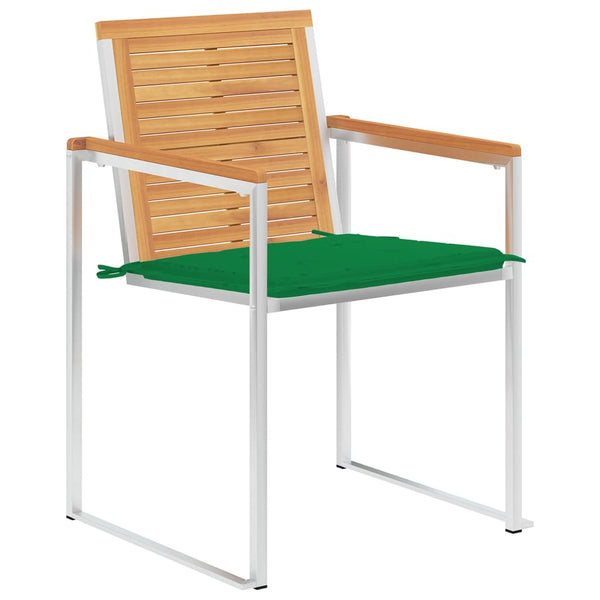 Cadeiras de jardim 8 pcs c/ almofadões madeira de teca maciça
