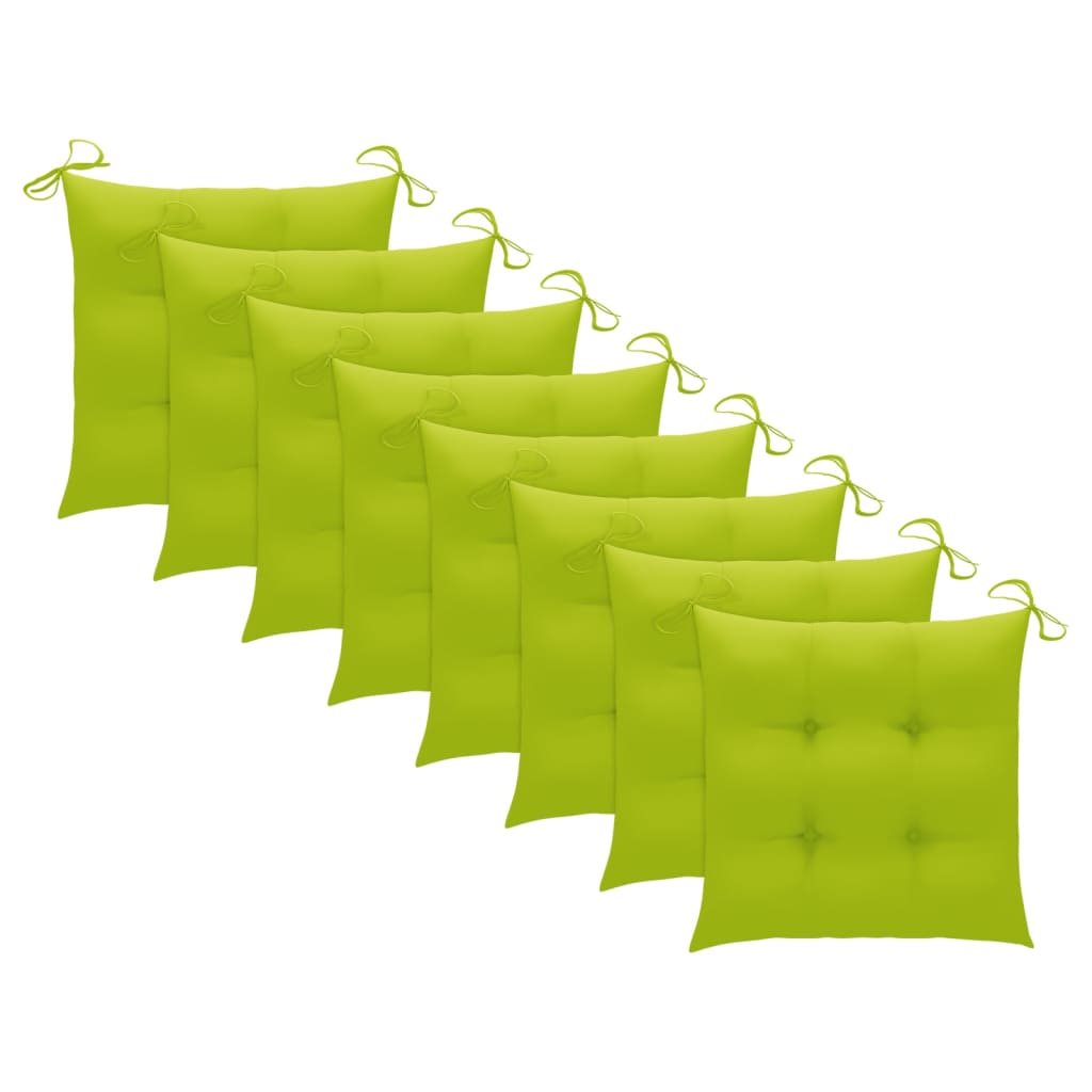 Cadeiras de jardim 8 pcs c/ almofadões madeira de teca maciça