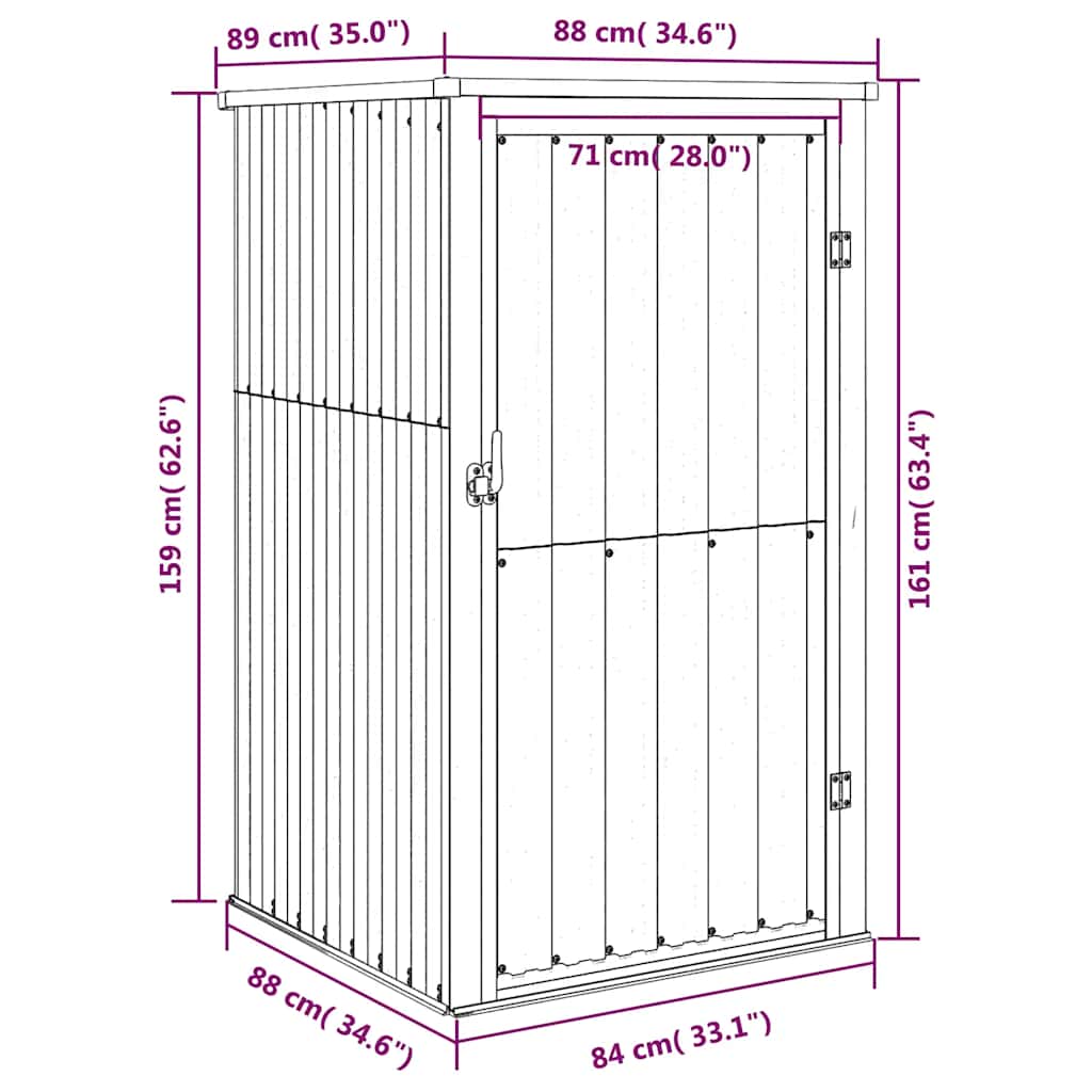 Abrigo ferramentas jardim 88x89x161cm aço galvanizado antracite