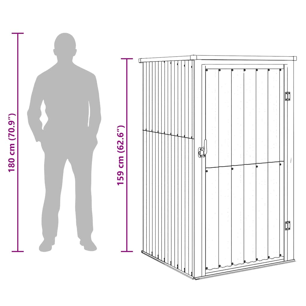 Abrigo ferramentas jardim 88x89x161cm aço galvanizado antracite