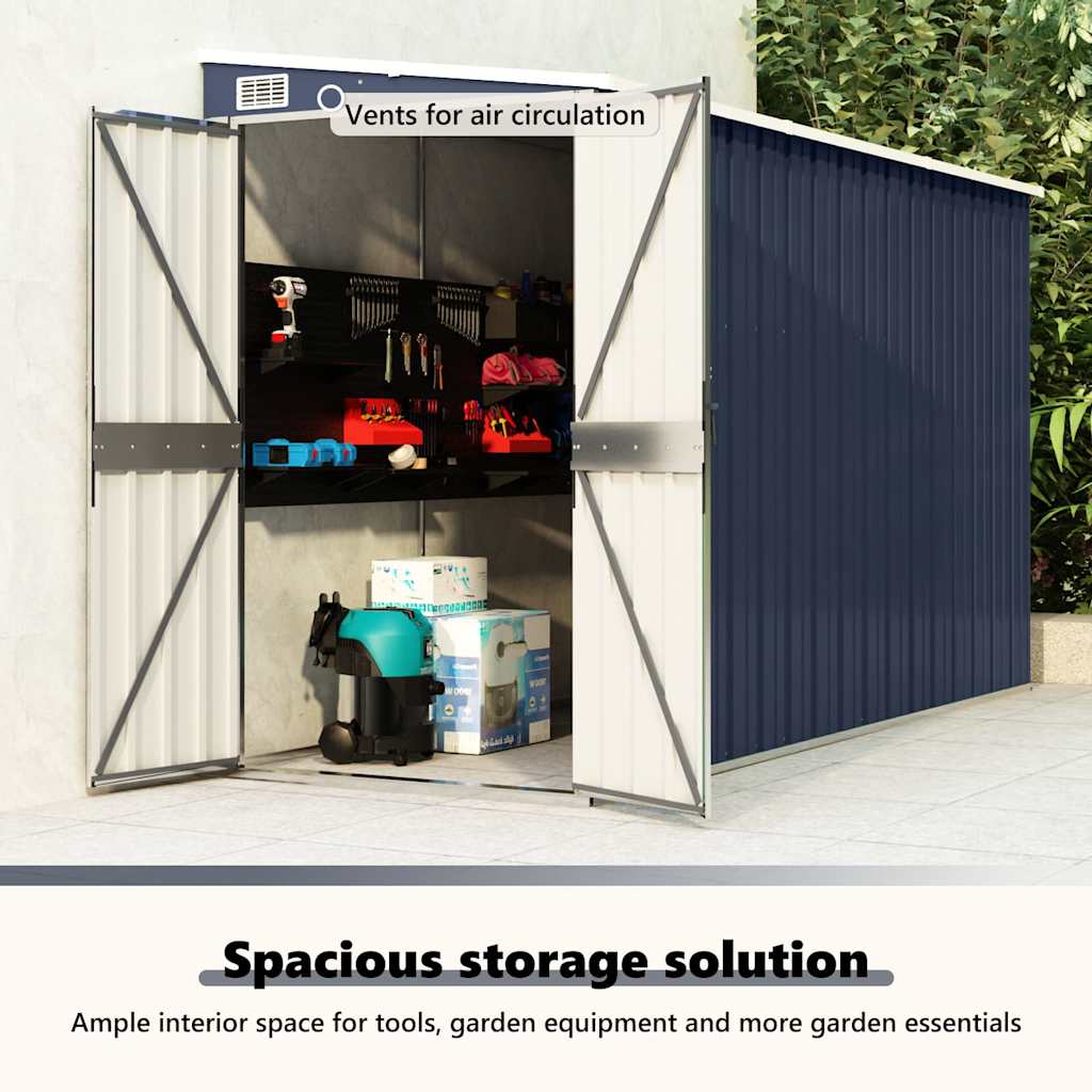 Abrigo suspenso para jardim 118x288x178 cm aço antracite