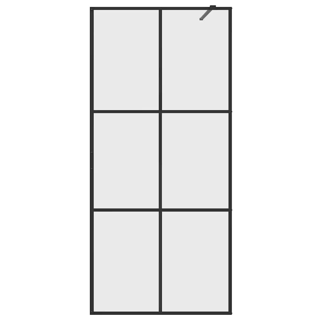 Divisória de chuveiro c/ vidro transparente ESG 90x195 cm preto