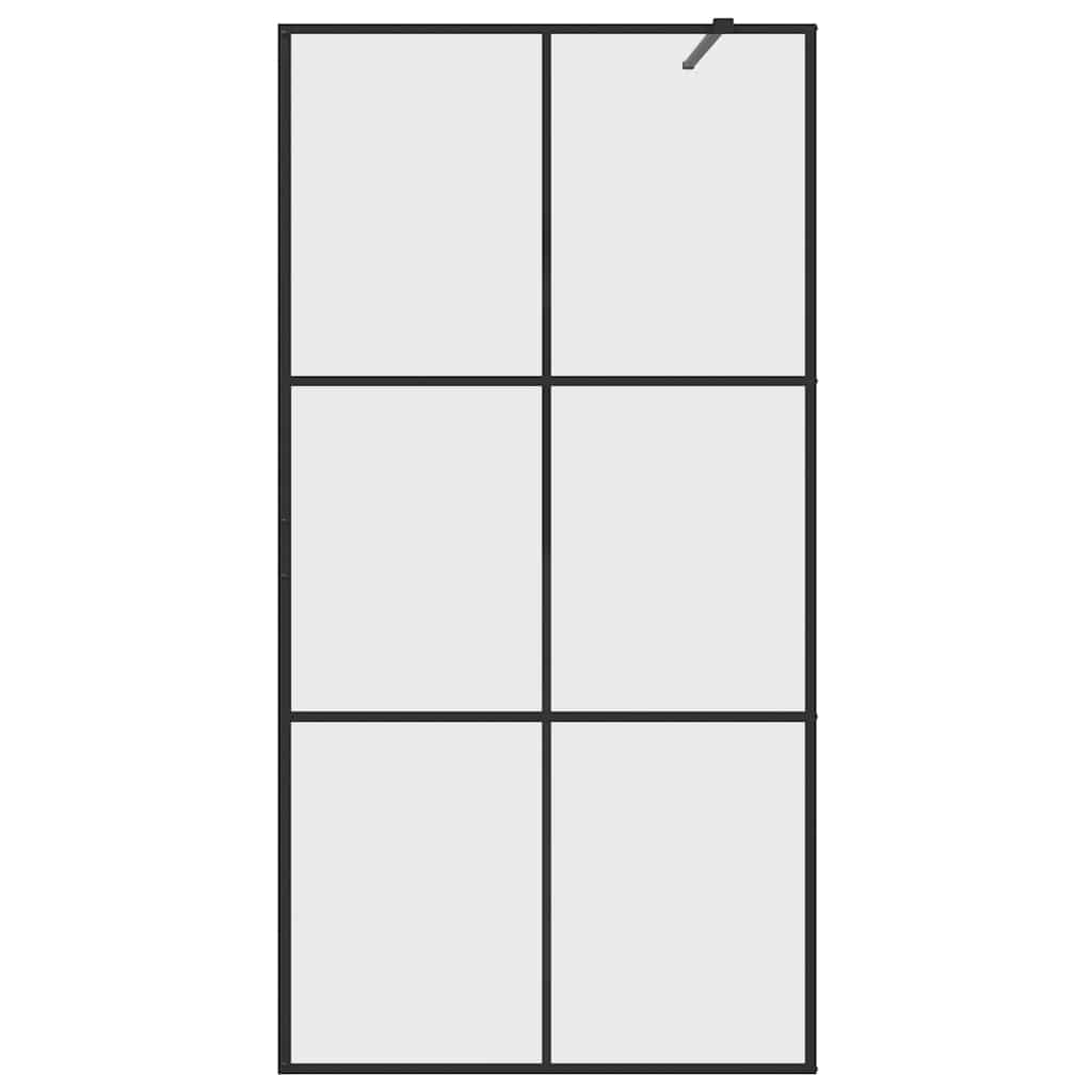 Divisória de chuveiro c/ vidro transparente ESG 100x195cm preto