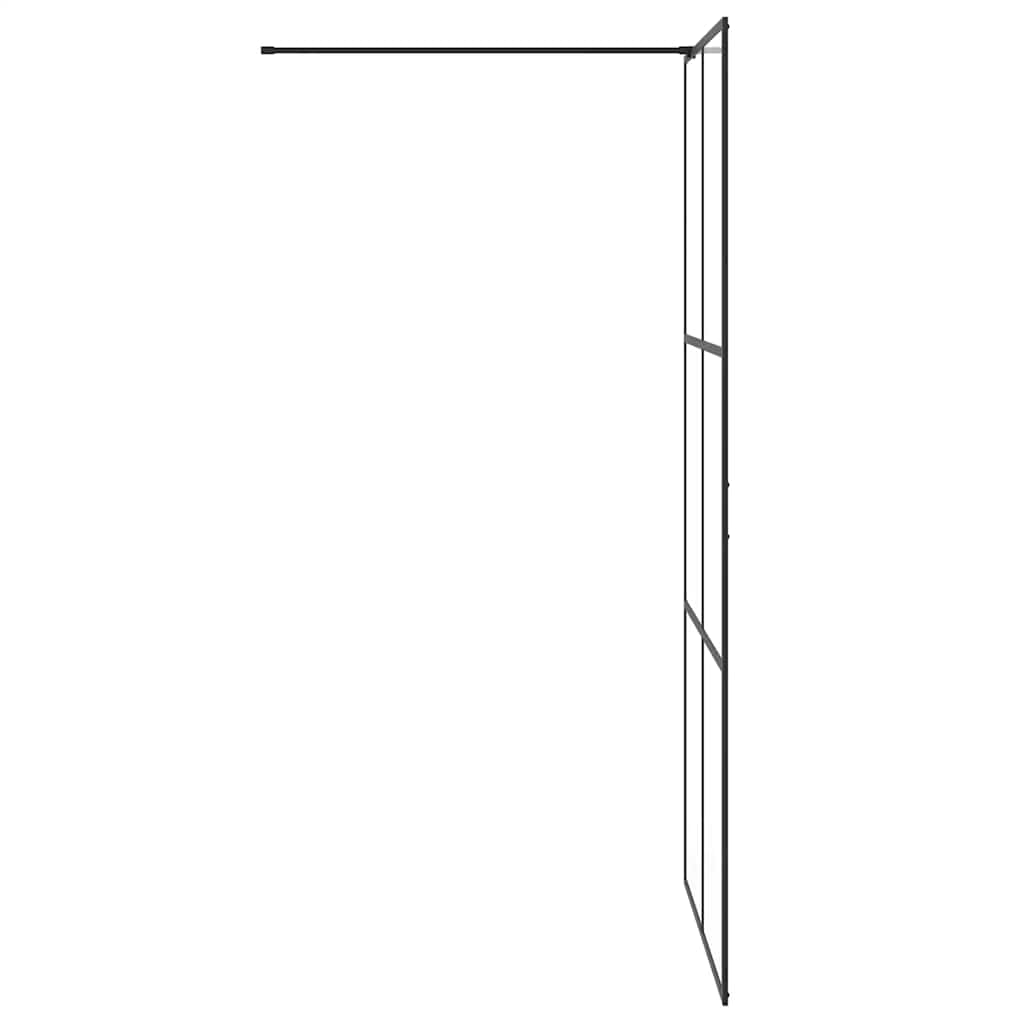 Divisória de chuveiro c/ vidro transparente ESG 100x195cm preto