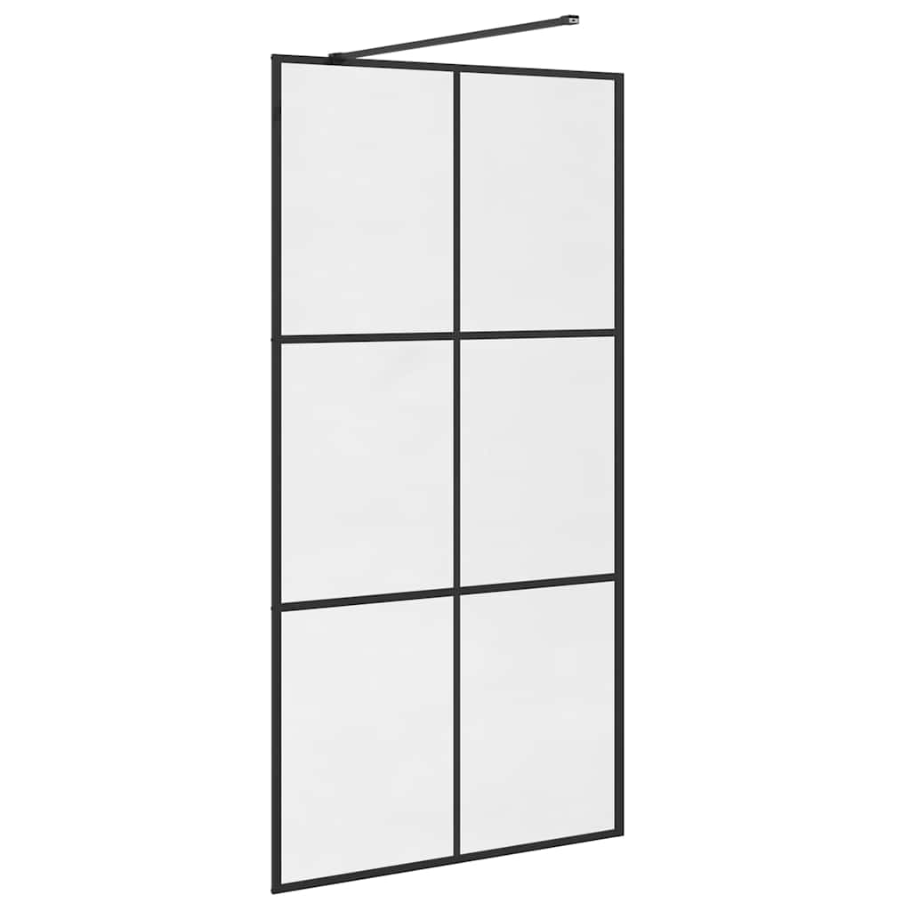 Divisória de chuveiro c/ vidro transparente ESG 100x195cm preto