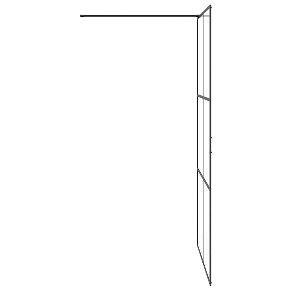 Divisória de chuveiro c/ vidro transparente ESG 115x195cm preto